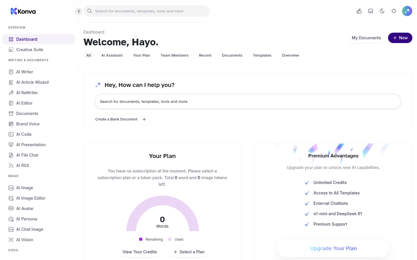 Konva — One workspace for everything screenshot